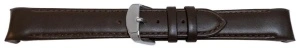 Curea piele lina capat curbat maron inchis 18mm - 58004