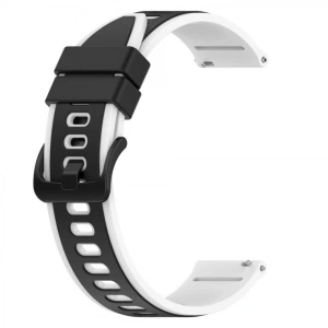 Curea silicon QR doua culori neagra cu alb 22mm- 445822