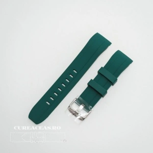 Curea silicon verde capat curbat 22mm - 58401