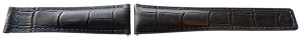 Curea tip Tag Heuer neagra cusătură albastră 22mm - 52533