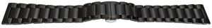Bratara neagră deployant capat drept 22mm - 57128