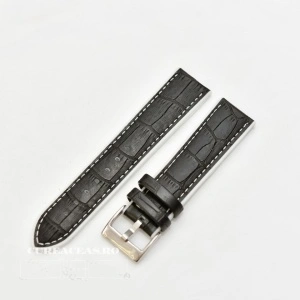 Curea hibrid silicon si piele model crocodil neagra cu alb 22mm - 4205822