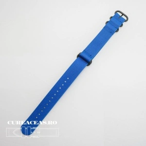 Curea NATO albastra 22mm catarame zulu negre -52977 - Img 2