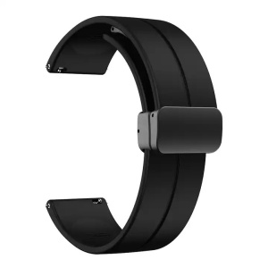 Curea neagra silicon, inchidere magnetica pentru smartwatch 22mm - 450122