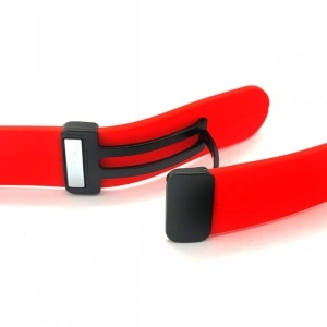 Curea roșie silicon, inchidere magnetica pentru smartwatch 22mm - Img 2