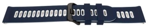 Curea silicon doua culori QR albastră cu alb 22mm- 62213