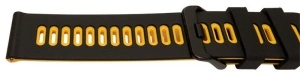 Curea silicon doua culori QR neagra cu galben 20mm- 62210 - Img 2