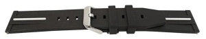 Curea silicon negru cu dunga albă, telescop QR 22mm -62010