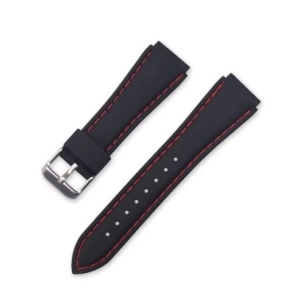 Curea silicon sport neagră cusătură roșie 20mm(23mm)