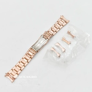 Bratara metalica aur rosu model Rolex Oyster capete curbate 18-22mm - 52427 - Img 3