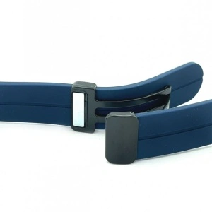 Curea albastru navy silicon, inchidere magnetica pentru smartwatch 20mm - Img 2