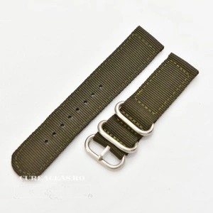 Curea din tesatura de nylon verde catarame zulu 22mm - 4082722