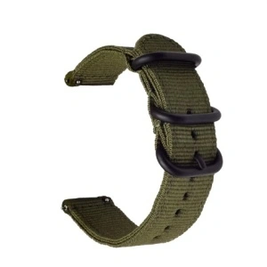 Curea din tesatura de nylon verde catarame zulu negre 24mm
