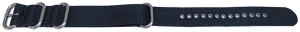 Curea NATO neagră canvas 22mm catarame zulu argintii -57207