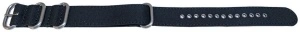 Curea NATO neagră canvas 22mm catarame zulu argintii -57207