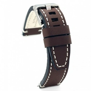Curea piele maro inchis vintage ceruită QR 24mm - 4140224