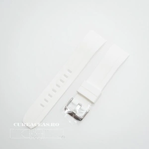 Curea silicon albă capat curbat 22mm - 57212