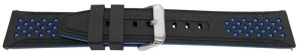 Curea silicon doua culori negru cu albastru, telescop QR, 20mm -62001