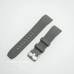 Curea silicon gri capat curbat 22mm - 58402