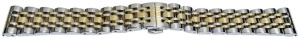 Bratara argintie cu auriu 7 rânduri cu deployant 18mm - 57122