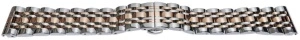 Bratara argintie cu rose gold 7 rânduri cu deployant 20mm - 57119
