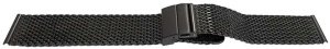 Bratara milaneza neagră cu deployant 22mm -59010