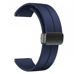 Curea albastru navy silicon, inchidere magnetica pentru smartwatch 20mm