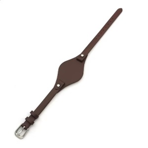 Curea maron tip Fossil 8mm cu catarama argintie