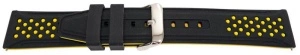 Curea silicon doua culori negru cu galben, telescop QR, 22mm -62008