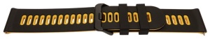 Curea silicon doua culori QR neagra cu galben 20mm- 62210
