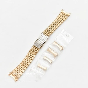 Bratara metalica reglabila aurie model Rolex capete curbate 18-22mm - 51366 - Img 2