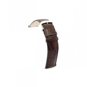 Curea piele maro inchis model crocodil QR 18mm - 4240218 - Img 2