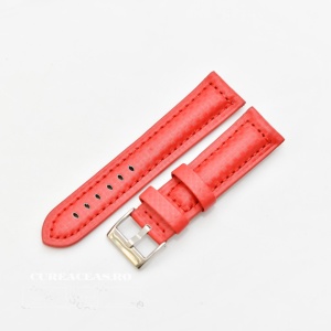 Curea piele tip fibra carbon roșie, căptușită 18mm - 374186