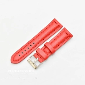 Curea piele tip fibra carbon roșie, căptușită 18mm - 374186