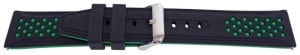 Curea silicon doua culori negru cu verde, telescop QR, 24mm -62006
