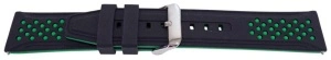 Curea silicon doua culori negru cu verde, telescop QR, 24mm -62006