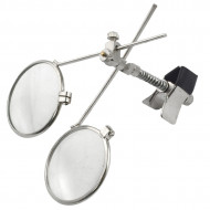 Lupa ceasornicar dubla argintie pentru ochelari - x10