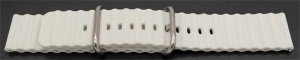 Curea silicon albă cutata cu telescop QR 22mm - 63056