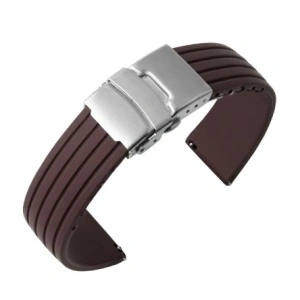 Curea silicon maron 22mm cu catarama cu siguranță