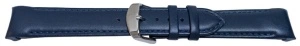 Curea piele lina capat curbat albastru inchis 20mm - 58010