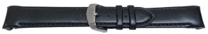 Curea piele lina capat curbat neagra 20mm - 58001