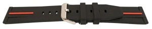 Curea silicon negru cu dunga roșie, telescop QR 22mm -62011