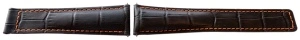 Curea tip Tag Heuer neagra cusătură portocalie 22mm - 52534