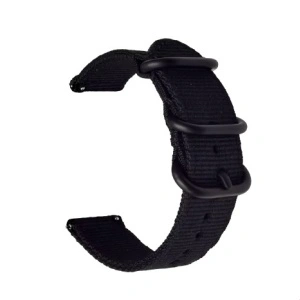 Curea din tesatura de nylon neagra catarame zulu negre 22mm