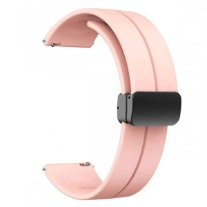 Curea roz pal silicon, inchidere magnetica pentru smartwatch 22mm