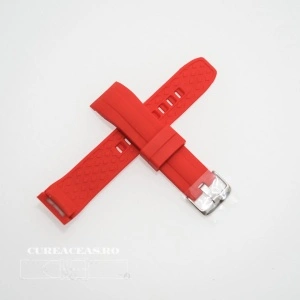 Curea silicon roșie capat curbat 22mm - 57210 - Img 2