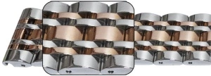 Bratara argintie cu rose gold 7 rânduri cu deployant 24mm - 57121 - Img 2