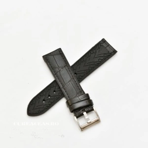 Curea hibrid silicon si piele model crocodil neagra 20mm - 4200120 - Img 2