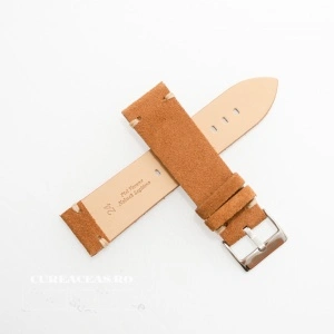 Curea piele maro deschis, nubuk vintage 18mm - 4170318