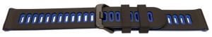 Curea silicon doua culori QR neagra cu albastru 20mm- 62204